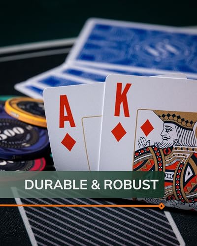 Bullets Playing Cards - 2X wodoodporne plastikowe karty do pokera Paulie Design z dwoma oznaczeniami narożników - gry karciane Deluxe z indeksem Jumbo - profesjonalne karty premium do pokera Texas Holdem (4 oznaczenia narożników)