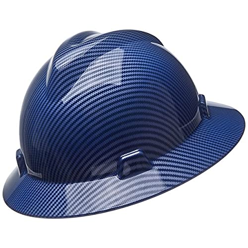 Vero1992 Rexzus Hard Hat Safety Helmet 6 Point Ratcheting System, Men Women Safety Helmet, Water Transfer Safety Helmet For Workers (Shiny Blue) #TOP4