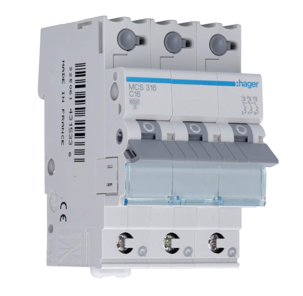 Hager Interrupteur MCS316 3P sectionneur triphasé 50Hz 60Hz pour armoire réseau électrique