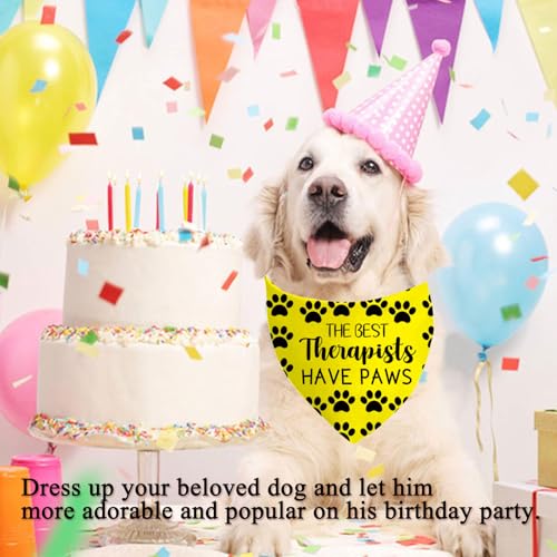 CENWA 1 Piece The Best Therapist Have Paws Therapy Dog Bandana Professional Therapy Dog Bandana Working Dog (best therapist UK) - Image 2