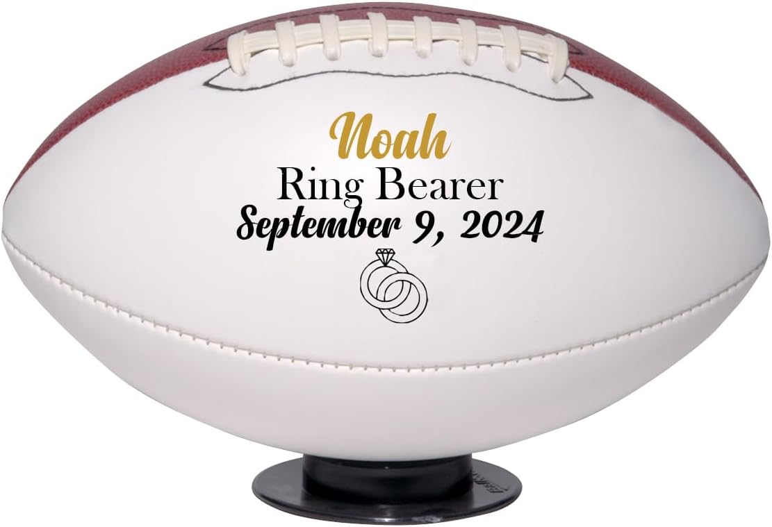 Personalized Custom Ring Bearer Football Proposal Gift for Wedding Party Ring Security | Customizable with Name and Wedding Date