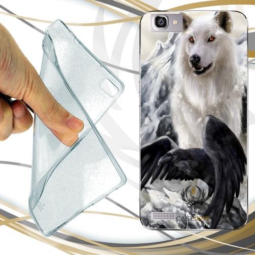 Custodia Cover Case Lupo Corvo per Huawei P8 Lite