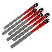 StewMac Double-Edge Nut Slotting File Set, Set of 6 Files Dual-Gauge Nut Files with Rubber Handles for Precise Guitar & Bass Nut Slot Cutting