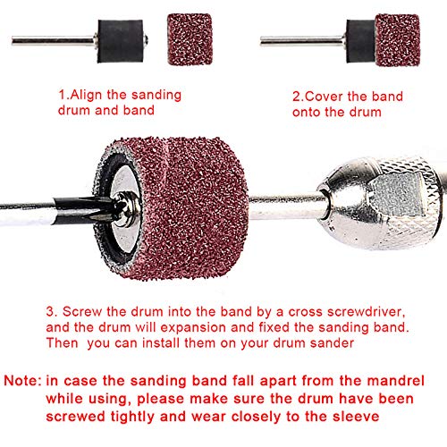 SIQUK 384 Stück Schleifhülse Satz Einschließlich 360 Stück teilig Schleifen Bands and 24 Stück Schleifwalze for Dremel Drehwerkzeug