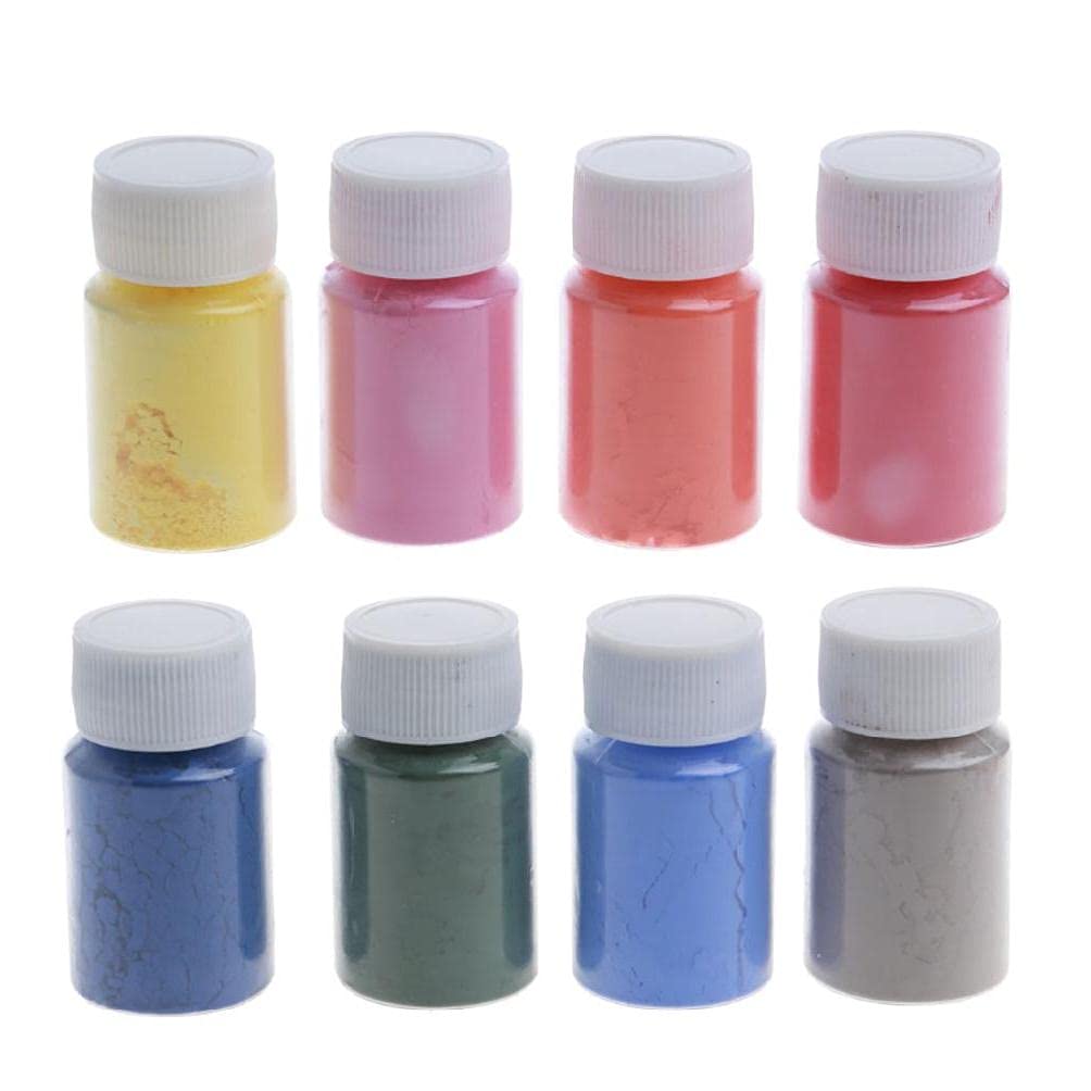 8 Farben thermochrome Temperaturaktiviertes Pigmentpulver, hitzeempfindlich, Farbwechsel-Pulver, Kunstharz, Epoxidharz, UV-Harz-Set