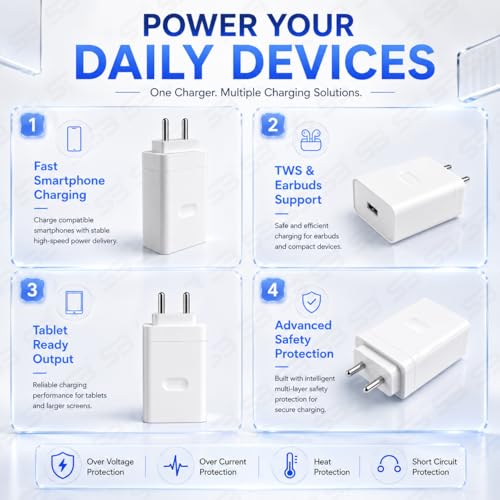 Image of SB 100W SuperVOOC Charger with USB Type C Cable, Fast Charger for OnePlus, Realme & Oppo, VOOC Warp Dash SuperDart Charging Adapter, BIS Certified