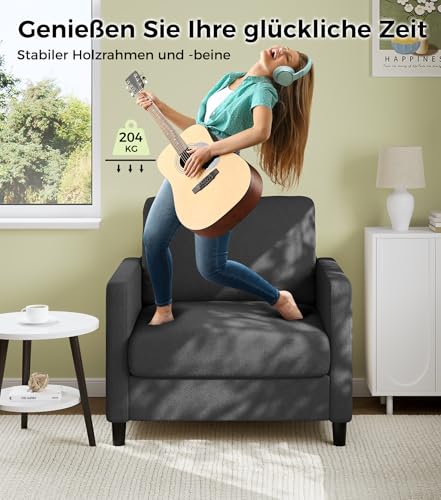 Welzona Sessel Wohnzimmer, 84cm Teddy Lesesessel für Jugendzimmer, Minisofa – Ansicht 4