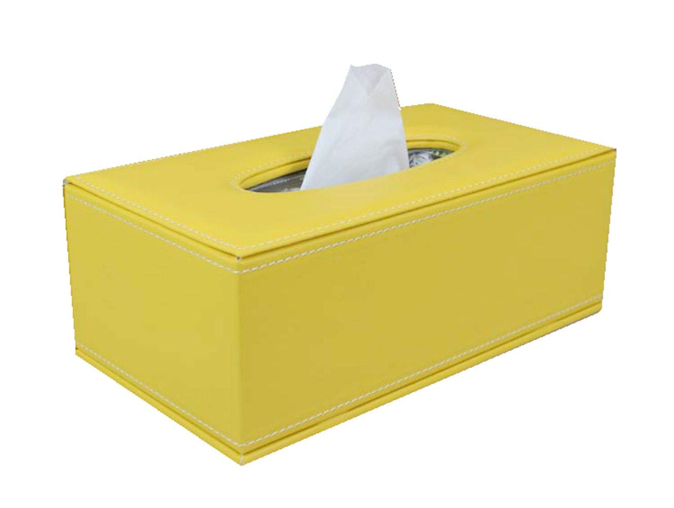 S ForeverHome Decor PU Leather Tissue Box Cover Rectangular Tissue Box Holders (Yellow)
