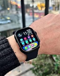 ساعة ذكية اكس 8 الترا ماكس( X8 ultra max ) وNFC والمكالمات بالبلوتوث مع شحن لاسلكي نظام دعم اللغه العربيه ولغات اخري إشعار معلومات التطبيق شاشة عالية الدقة تعمل باللمس (أسود)