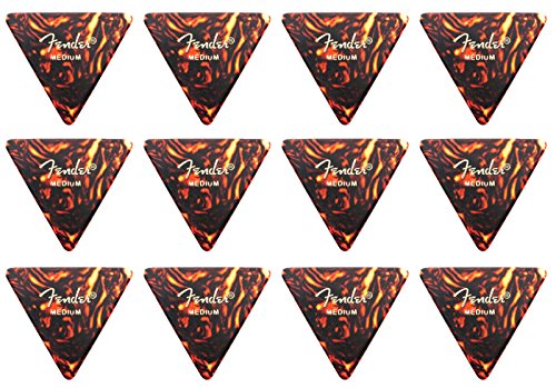 Fender 355 Shape Guitar Picks, Medium, 12 Pack, Shell