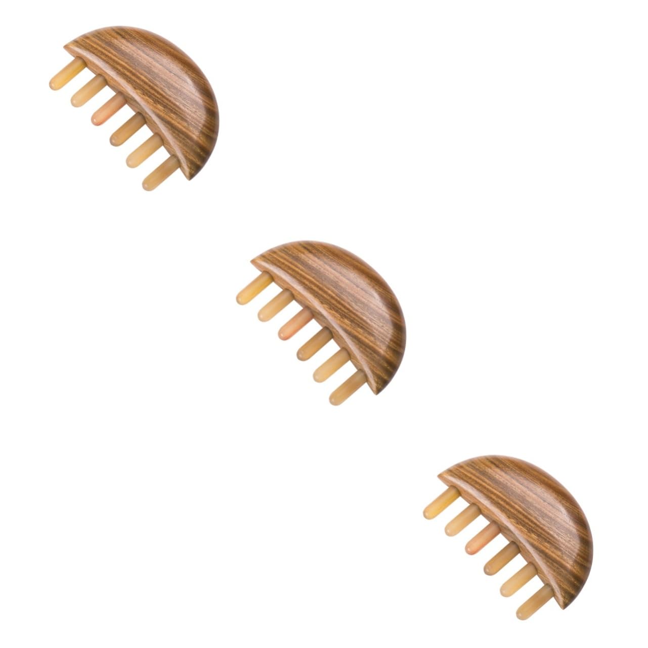 Healeved 3pièces Peigne De Buffle Unisexe Peigne à Cheveux Pratique Et Doux Démêlant Massant Le Chevelu Pour Confort Optimal
