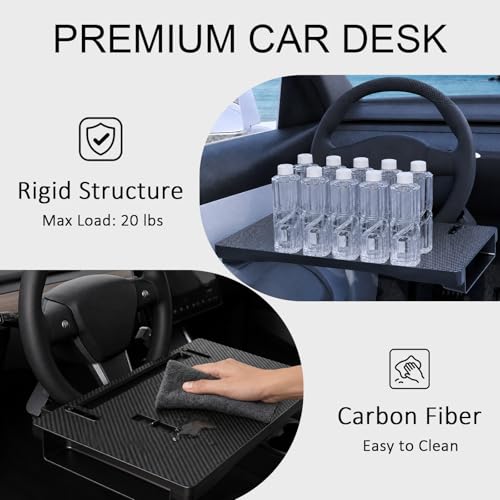 2 in 1 Steering Wheel Tray for Laptop & Eating, Adjustable Car Food Tray — view 4