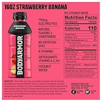 BODYARMOR Sports Drink, Strawberry Banana, Electrolyte Drink Hydration, 16 Fl Oz Bottles (12 Pack), Flavored Coconut Water with B Vitamins & Antioxidants — image 2