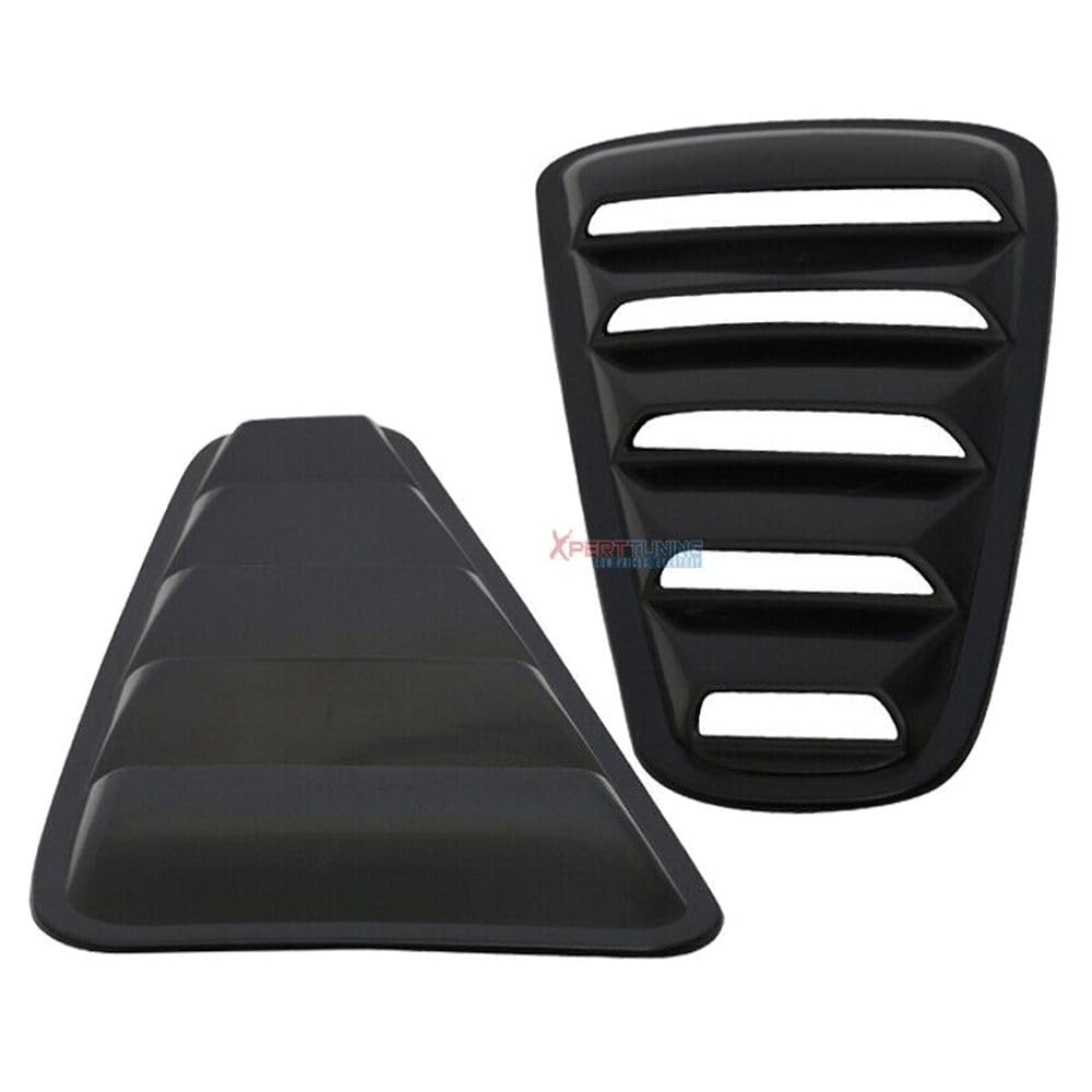 CNAYUID for Ford for Mustang 2005-2009 2-Door Quarter Side Window Louvers Board Vents Unpainted Black Style