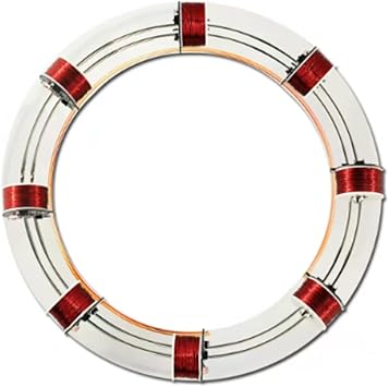 Electromagnetic Coil Accelerator Model, 8 Coil Ring Cyclotron Display | Interactive Physics Experiment Model with Transparent Acrylic Structure, Infrared Sensor, Led Indicator, Home Desktop Decor