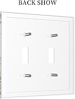 Vista 28 de Placa de pared dúplex de receptáculo de dispositivo de 1 gang de madera envejecida blanca gris con veta de tablón, cubierta de enchufe eléctrico