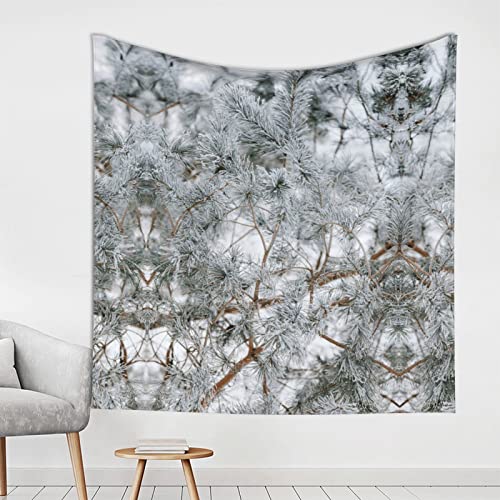 Tapisserie branche enneigée Evealyn pour une ambiance chalet cocon au salon