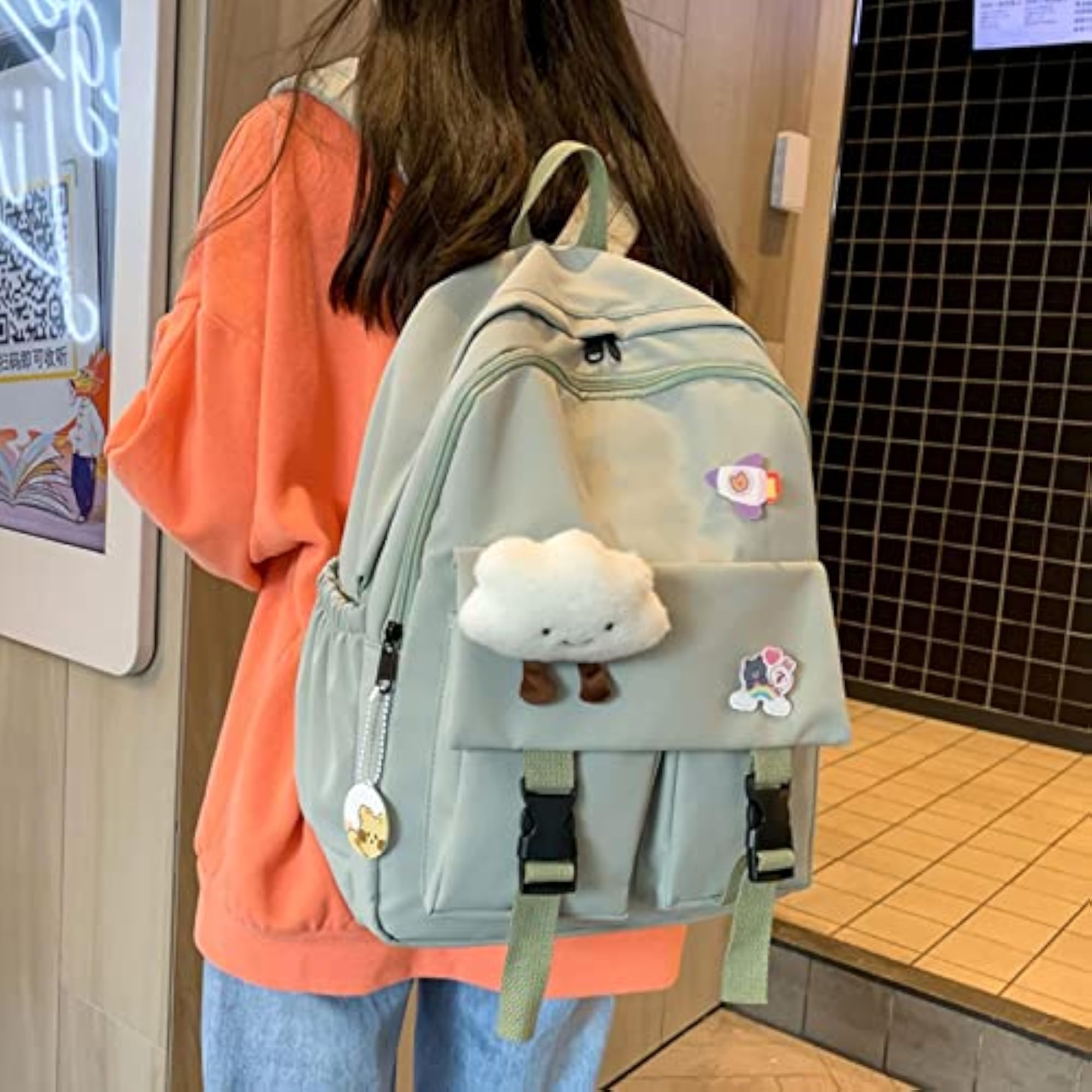 Women's Waterproof Laptop School Bag, Casual Travel Backpack