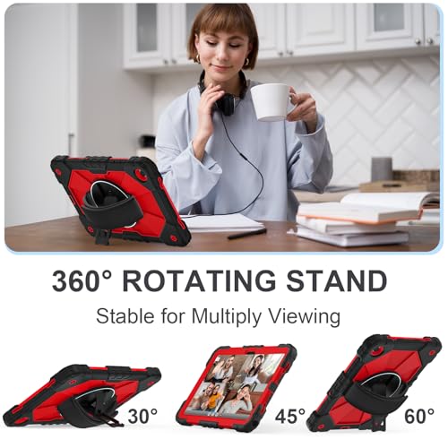Image of Nitupai Case for Galaxy Tab A11+ Plus 2025, Galaxy Tab A9+ Case 2023 11Inch | Rugged Samsung Tab A11 Plus /A9+ Tablet Cover with 360 Rotating Hand Strap Shoulder Strap Screen Protector Red