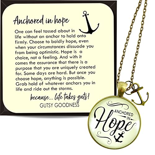 Anchored in Hope Necklace Nautical Boho Theme Jewelry for Women Chain 24