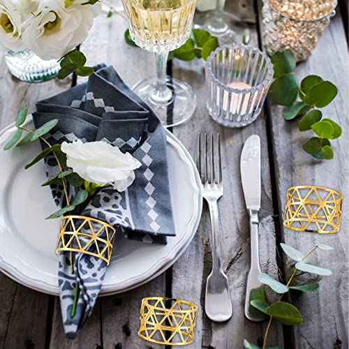 12 Pcs Napkin Rings, Gold Napkin Rings Wedding Napkins Holder Christmas Napkin Rings Set Of 12 For Party Of Table Decor #TOP5