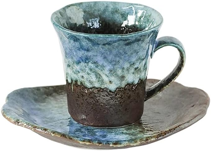クリエイティブセラミックコーヒーカップとソーサーアフタヌーンティーカップ飲料カップ朝食カップハンドル付き紅茶ホットドリンクビール