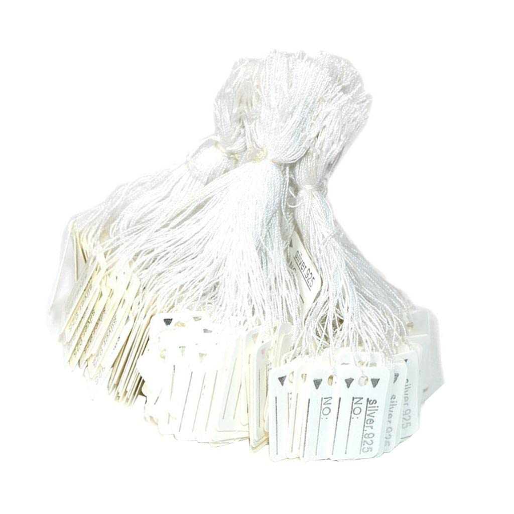 500pcs Price Tag Jewelry Watches Cloth Label Display with String Hanging 2