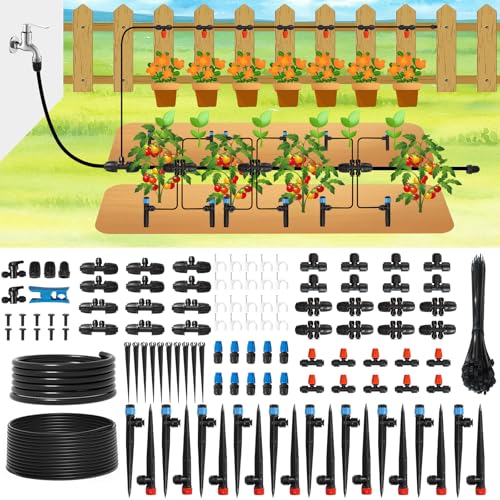 Système d'arrosage automatique 70m avec dispositifs de brumisation et goutteurs réglables