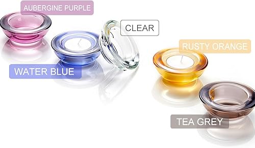 Miniatura 4 de CH01 - Juego de 24 portavelas transparentes de cristal grueso, 3 pulgadas de diámetro