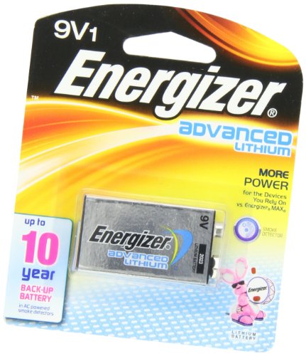 Energizer LA522SBP 9V Lithium Battery for Smoke Detectors, 1 Count