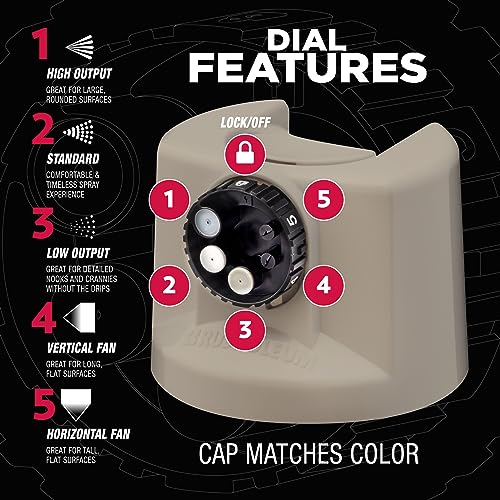Image of Rust-Oleum Stops Rust Custom 5-in-1 Spray Paint, Satin Driftwood | Rust Preventive Protective Enamel, Multi Surface (Metal, Wood and More), Adjustable Dial for Better Control, Fast Dry, 6 Pack