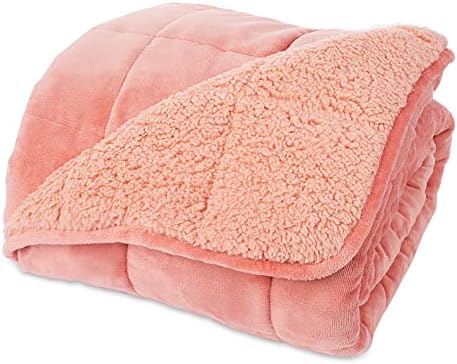 LIVIVO Weighted Blanket 6.8kg For Adults - 120x180cm - Reversible Therapy Gravity Sherpa Throw Blankets Anti-Anxiety, Insomnia, Stress Relief, Cotton with Premium Glass Beads