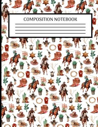 Western Composition Notebook: College Culed, 100 Pages, 8.5 x 11, Gift For Western Lovers, Custom Western Interior Design, Matte Finish (Western Notebook Journal)