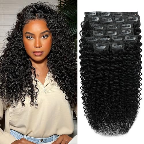 Kinky Curly Clip in Extensions Human Hair 3C 4A