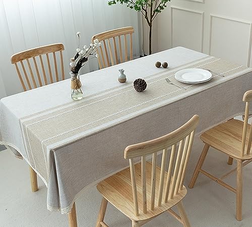 Nappe de table protection table bois contre taches et rayures coton lin - 3