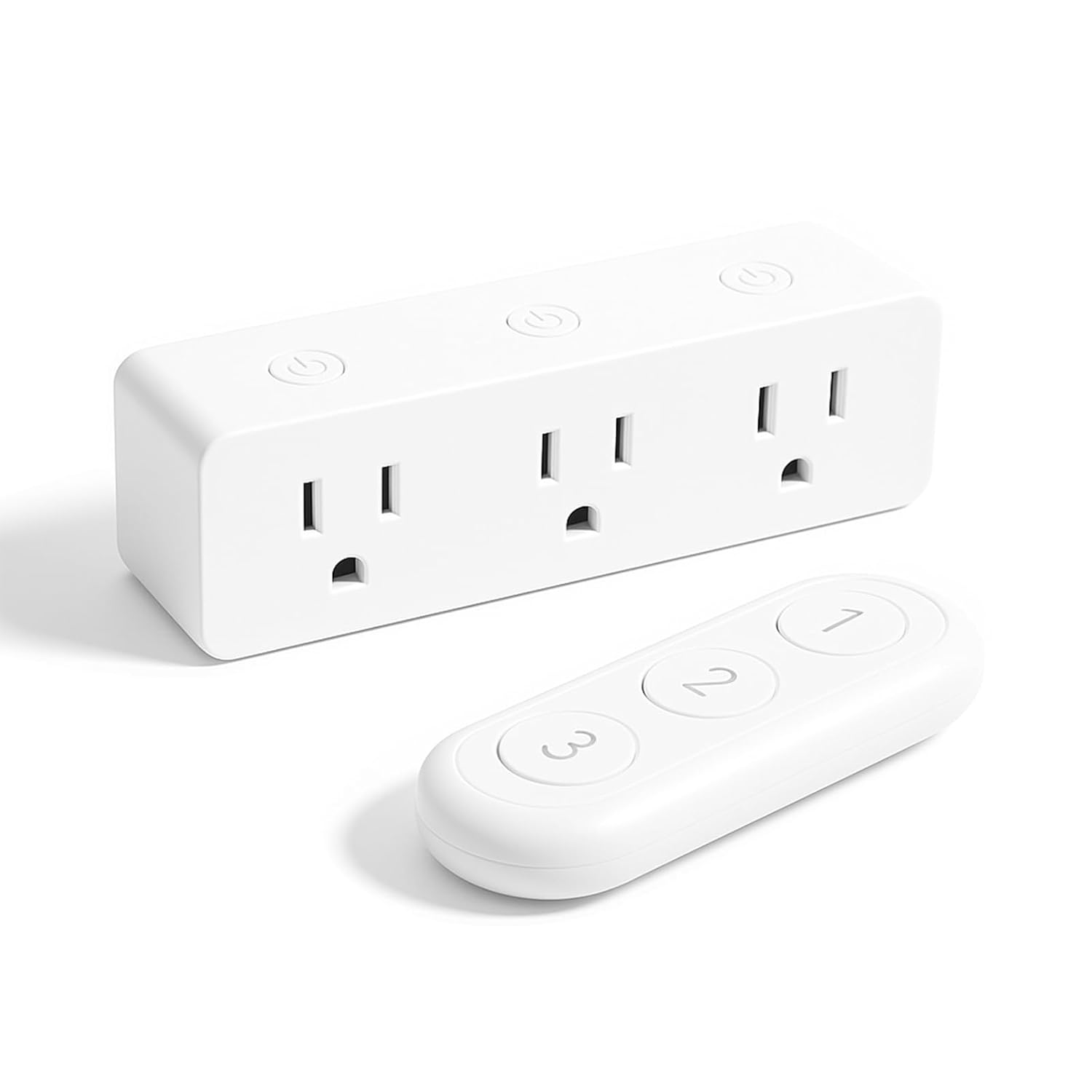 Wireless Outlet Extender with Remote Control (3 Sockets) – 100ft Stable Control (No WiFi Required), 15A/1875W Power Strip for Lights (Light Switch) & Small Appliences