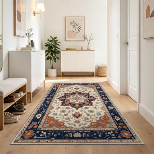 Tapis de couloir lavable anti-glisse géométrique pour cuisine et entrée