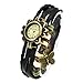 ThaiTime Strap Weaved Beads Wholesale 6pcs Womens Girls Butterfly Leather Strap Bracelet Wrist Watches