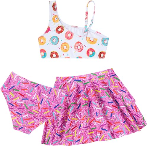 Image of RAISEVERN Girls Swimsuit 3 Piece Bathing Suits Cute Swimwear for 5-12 Years