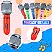 48 Pack Inflatable Microphones 9.8 Inch Blow up Microphone Bulk Pretend Inflatable Microphone Props Toys for 80s 90s Musical Concert Themed Cosplay Stage Party Role Play
