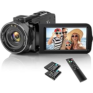 Videokamera Camcorder 1080P 30FPS 36MP Vlogging Kamera Recorder für YouTube, Digital Camcorder mit IR Nachtsicht 3.0 “ IPS-Bildschirm 16X Digital Zoom, Digitalkamera mit Fernbedienung, 2 Batterien