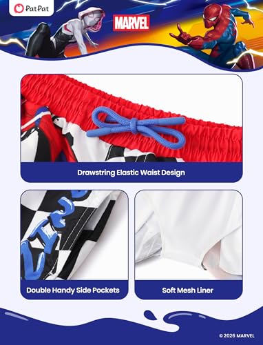 Image of Disney Stitch Spiderman Cars Winnie Toy Story Boy Swim Trunks UPF 50+Swim Shorts Compression Liner & Quick-Dry &Pockets 2-13Y