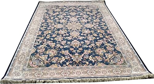 Image of High Density Export Quality Classical Pure Silk Carpet for Your Hall & Living Room 6 X 9 Feet (90x150 cm) Ivory Multi
