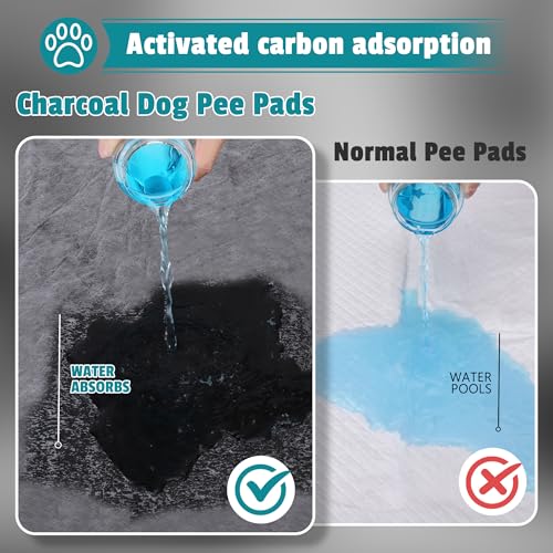 Image of Bulubaky Charcoal Super Absorbency Puppy Pads, Activated Carbon Odor-Control XXXL 36 inchx36 inch Leak-Proof Pet Training Pee Pads, Disposable Potty Pads for Dogs Cats, Rabbits