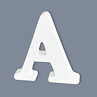 HANWER 6 Inch Unfinished White Wooden Letter A - Marquee Alphabet for Crafts, Party Wall Decor, Bedroom Signs & DIY Home Decor