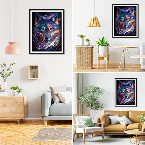 EOBROMD Wolf Diamond Painting, 5D Diamond Painting Kits for Adults Kids Full Round Drill Diamond Art Kits - Image 4