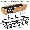 24 Inch Railing Planter Box Window Boxes Planters - 2 Pack Deck Railing Planter Boxes with Adjustable Brackets Coco Liners Balcony Planters Railing Hanging for Window Flower Boxes Outdoor Garden Decor