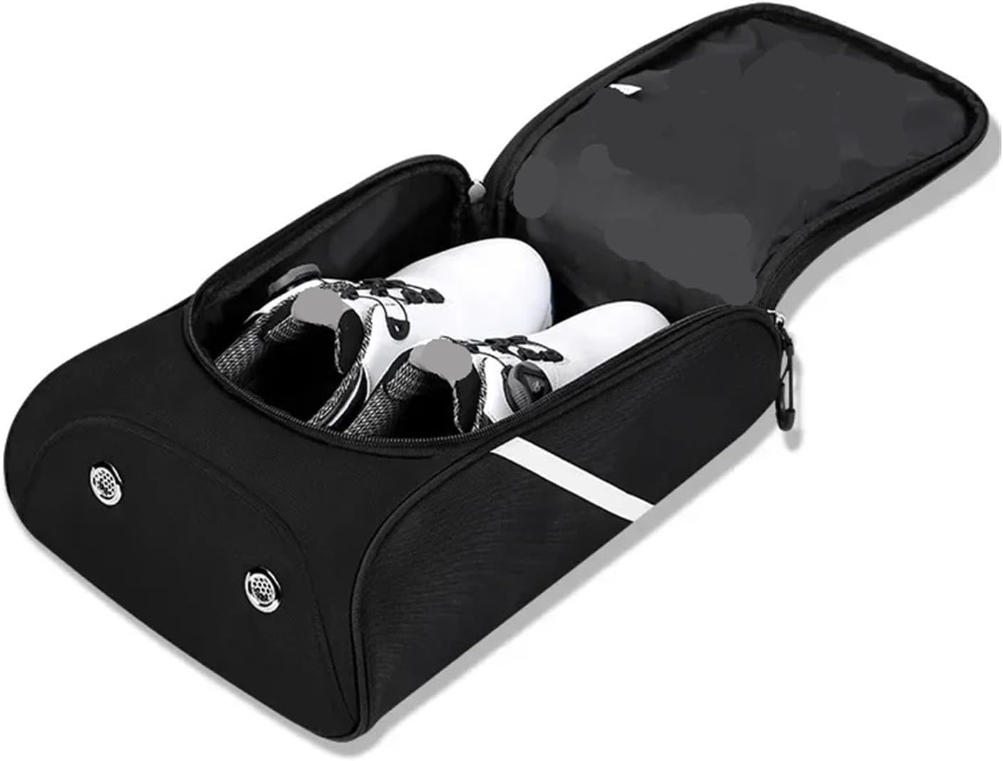 Golf Shoes Bag Women Men Golf Shoe Bag Protable Waterproof Nylon Light Portable Breathable with Handle Sport Padded Carry Bags(Black yellow)