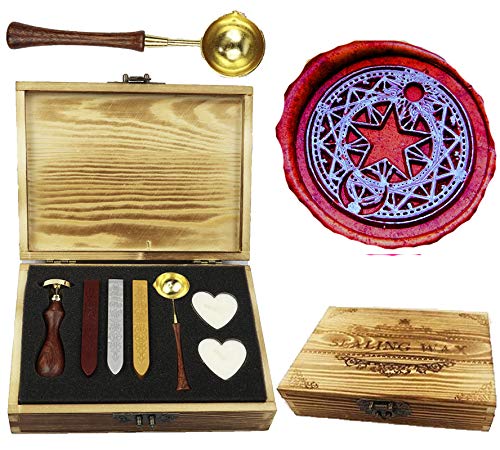 Cachet de cire kit étoile Cteb en bois noble pour sceller les lettres de prestige