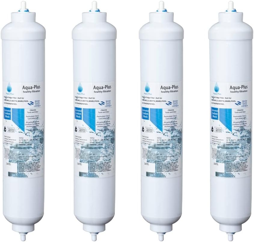 4 Packs AquaPlus External Fridge Filter Compatible with Samsung DA2910105J, DA2010CB, HAFEX